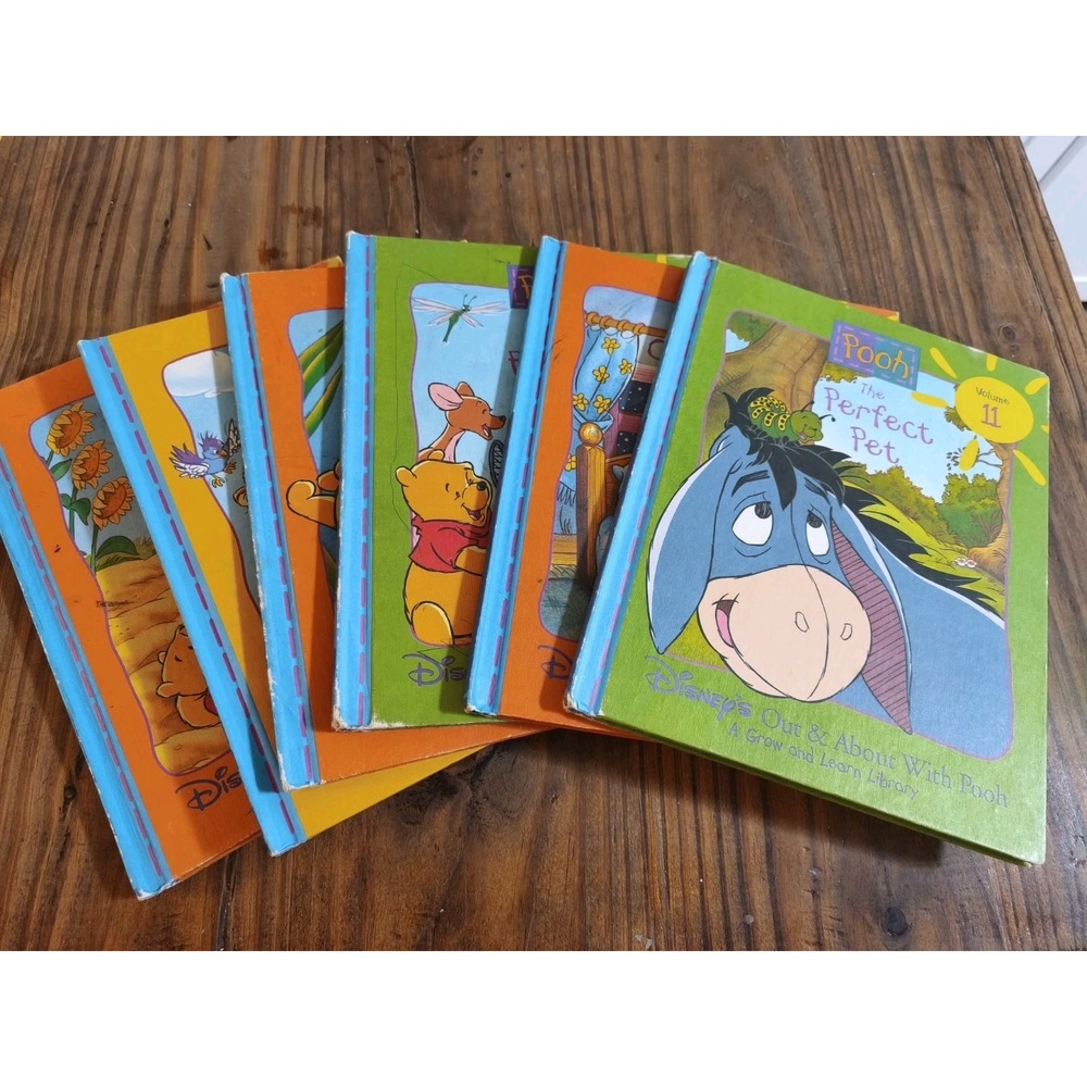 Vintage 1996 Disney Out & About With Pooh Grow Learn Library Books Lot of 6